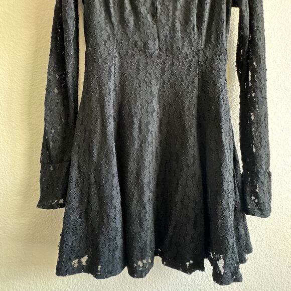 Free People Teen Witch Black Lace Fit & Flare Dress Size L OB451639 NWT - Picture 6 of 15